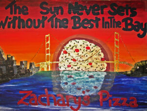 golden gate pizza sunset