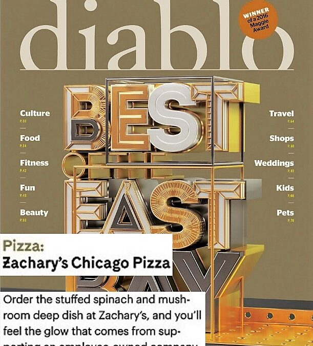 ZACHARY’S WINS BEST PIZZA IN DIABLO MAGAZINE