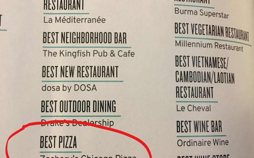 ZACHARY’S WINS BEST PIZZA FROM OAKLAND MAGAZINE